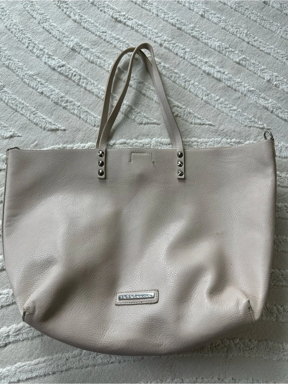 BCBGeneration | Pebbled Beige Faux Leather Tote